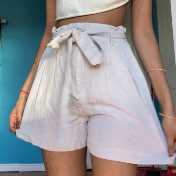 High Waist Khaki Shorts - Picture 3 of 7